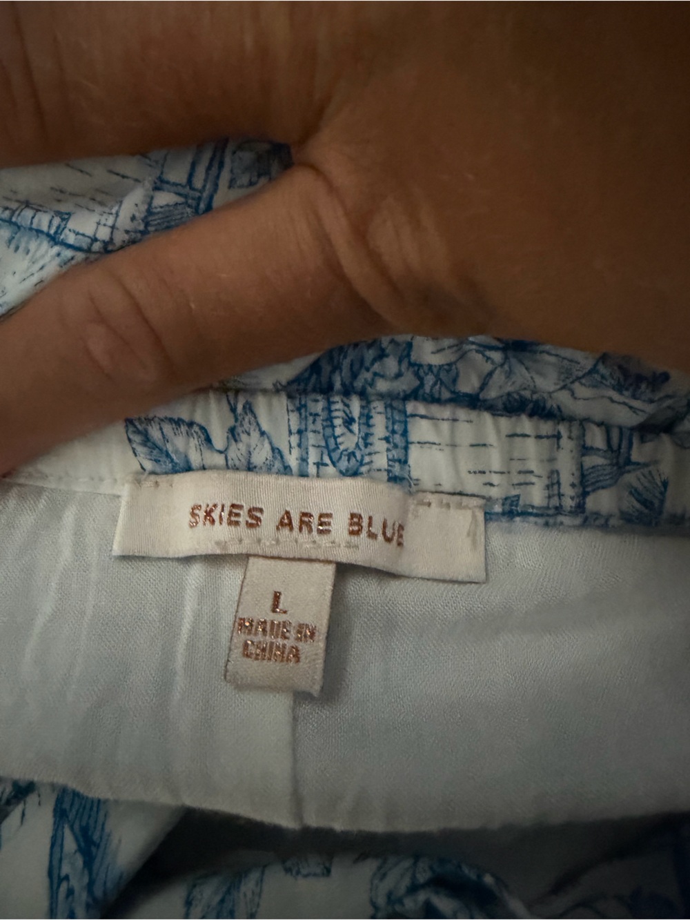 Skies Are Blue White and Blue Toile Maxi Dress - Picture 3 of 4